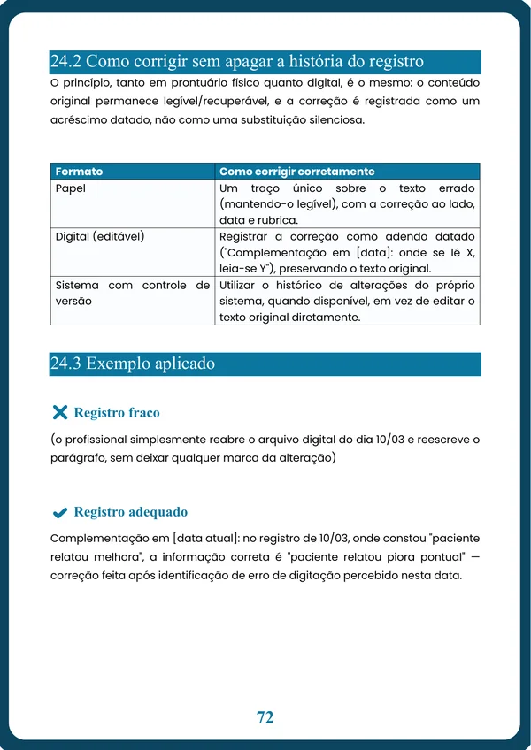 Como corrigir sem rasurar